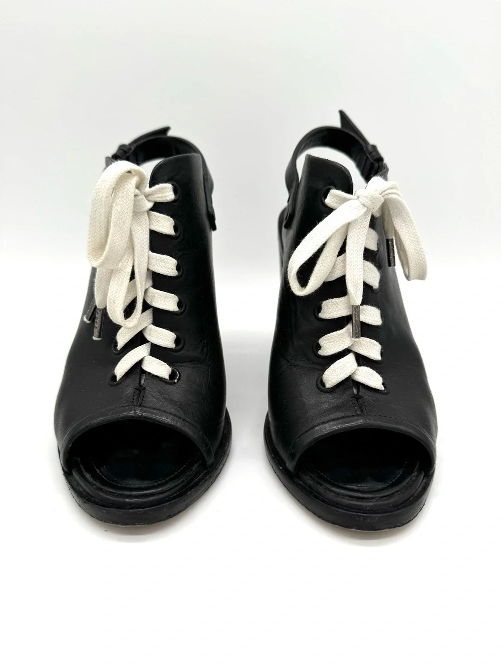 Rag & Bone Trafford Lace Up Peep Toe Slingback Block Heels